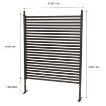 1PC Outdoor Privacy Fence Screen And Panels With Stand, Decorative Privacy Screen For Patio Balcony Backyard Garden, Freestanding, Brown - Black - View 2