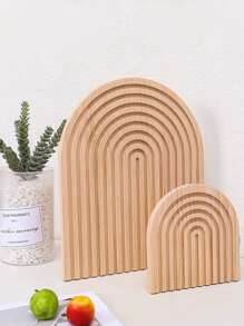 1 cái/2 cái Khay gỗ trang trí bất đối xứng sáng tạo, Giá đỡ nhang để bàn kiểu Nhật, Vòm gỗ cầu vồng, Đồ trang trí bàn trang điểm, Đĩa sinh nhật, Phụ kiện nhà bếp, Khay trang trí nhà bếp, Khay đựng trái cây - Nhiều màu - Xem 6