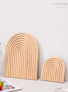 1 cái/2 cái Khay gỗ trang trí bất đối xứng sáng tạo, Giá đỡ nhang để bàn kiểu Nhật, Vòm gỗ cầu vồng, Đồ trang trí bàn trang điểm, Đĩa sinh nhật, Phụ kiện nhà bếp, Khay trang trí nhà bếp, Khay đựng trái cây - Nhiều màu - Xem 7