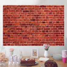 1 pezzo Sfondo fotografico in tessuto con muro di mattoni rossi per feste, decorazioni per doccia, compleanni, matrimoni, lauree, torte di compleanno, accessori per studio, dimensioni 82,7*59,1/59,1*39,4/39,4*29,5 pollici