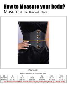 Elegant Metal Decor Corset Belt-Travel Beach Belt For Women Halloween Waist Trainer Accessories For Ladies For Dress Western Cowboy Cowgirl Country Wear Vintage Black Belt Women Corset Belt For Dress, Waist Trainer Waist-Shaping For Waist Slimming And Tummy Control - Black - View 6