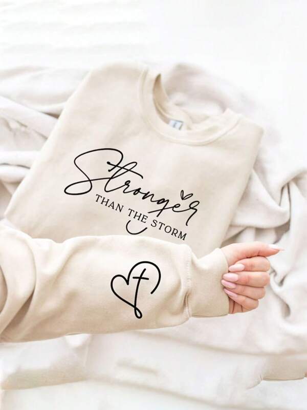 You Are Stronger Than The Storm Motivational Self Care Inspirational Positive Sayings DIY Iron-On Heat Transfer Sticker Decal Patch, Suitable For T-Shirts, Sweatshirts, Fabric, Bags And Clothing Decoration, Holiday Party Decor, 10inch