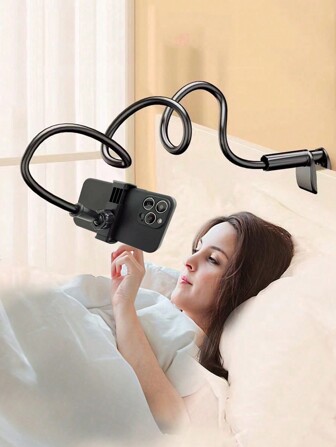 360° Rotating Bedside Slouchy Phone Stand, Hands-Free, Stable Non-Shake, Soft Grip Phone Holder