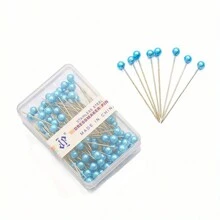 100 alfileres de costura, alfileres rectos de 1.57 pulgadas con cabeza de perla, alfileres de acolchar para costura, joyería, manualidades y suministros de costura