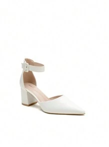 Women's Solid Color Pointed Toe Fashion Daily Commute High Heels Stylish High Heels - White - View 5