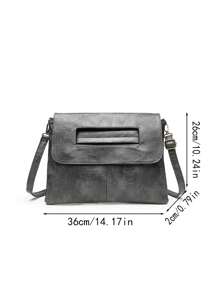 New Fashion Women Handbag Large Capacity Briefcase Stylish Shoulder Crossbody Bag Multipurpose Clutch Envelope Bag Office Business Tablet Bag High-End Quality Ladies Tote - Grey - View 7