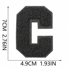 7CM，1 件，26 件，蓝色补丁，黑色补丁，粉色补丁，白色和黑色补丁，26 个蓝色英文字母 A-Z，闪亮字母时尚补丁，DIY 缝纫表达爱意，服装、裤子、帽子、牛仔裤、钱包等的独特装饰。 - 黑色 - 查看 28