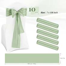 10 pièces Écharpe de chaise en satin avec nœud papillon, écharpes de chaise en satin vert sauge pour mariage, réception, événement, hôtel, décoration de chaise, convient pour toute fête intérieure ou extérieure. Décoratif et fonctionnel. Également applicable pour les fêtes de vacances, les mariages, les célébrations d'anniversaire, les sacs en organza, les chemins de table, les artisanats DIY, la décoration d'intérieur et les décorations de fête