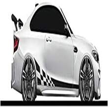 (1800*110*1mm) Etiqueta engomada del coche Rayas laterales del coche Rayas laterales Pegatinas personalizadas Gráfico del coche Lado del cuerpo Coche deportivo Puerta lateral Etiqueta del capó Carrocería del coche
