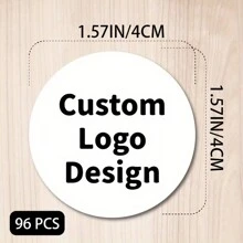 96 pièces d'autocollants personnalisés avec logo - étiquettes circulaires personnalisées pour entreprises, mariages et anniversaires | Disponibles en tailles 1", 1,57", 2", 2,5", 3"
