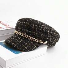 Classic Beret Hat, Vintage Flat Top Sun Hat, Painter Cap, Fashionable Hat, Made Of Coarse Woolen Fabric, Featuring Rugged Yet Refined Texture, Inherent Retro Elegance, Quintessential For "Petit X" Style