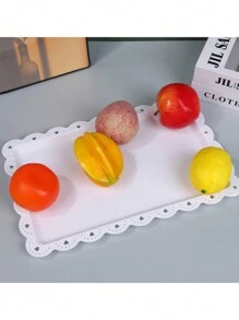 1/2/4/6pcs Plastic Rectangular & Heart Shaped Hollow Display Tray, Suitable For Cupcakes, Donuts, Macarons, Party, Birthday, Wedding, Afternoon Tea