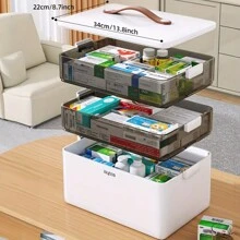 Joybos ® Contemporary Large Capacity Medicine Box, Lockable Family Medical Storage Organizer, Household Plastic First Aid Kit - Perfect For Thanksgiving, Christmas And Halloween Gifts - 白色 - 查看 6