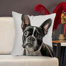 MEMNUN 1pc Cute Puppy Design Square Pillowcase - Zip Closure, Machine Washable Polyester Smart Dogs Pet-Theme Printed Pillow Cover Perfect For Sofa & Home Festival, Birthday Party Decor, 17.7inches (Pillow Core Not Included) Gifts Graduation School Decor School Surprise Dormitory Decor Back To School Home Decor Room Decor School Supplies - Multicolor - View 13