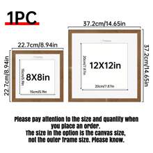 1个木纹30x30厘米/20x20厘米多照片相框，优雅方形相框，适用于墙面、人像画廊、墙面和桌面装饰！可悬挂或放置于桌面，多种尺寸可选，适用于8x8英寸、12x12英寸照片纸，是生日、毕业典礼等场合的理想礼物。