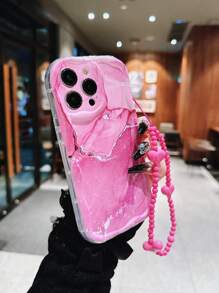 2 sztuki Przezroczyste Tłoczone Tie Dye Różowy Marmurowy Wzór Z Różowym Sercem Smycz Etui Na Telefon Kompatybilne Z iPhone 15 Pro Max, Kompatybilne Z iPhone 14/Pro/14 Mini, 13/12/13 Mini Wstrząsoodporne Ochronne Etui, iPhone 11 Pro, XR/15/15 Pro/15 Plus/X/XS/XR, Słodkie Kompatybilne Z iPhone 16/16 Pro/16 Pro Max/16 Plus