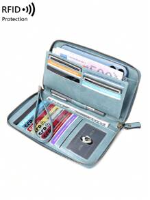 复古风格系带女士时尚拉链钱包，带多个卡槽和 Ld 窗口钱包 钱包 钱包 教师礼物 送给女朋友的礼物 女士礼物 礼品袋 礼物 商务休闲 强盗 情人节礼物 送给妻子和女朋友 女士钱包 钱包 长钱包 - 彩色 - 查看 17