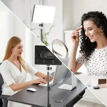 1pc Photography Fill Light, LED Diffused Lighting For Selfie, Live Stream, Adjustable 63" Tripod & Clip Holder Suitable For Photography, Video Recording, Live Streaming, Zoom Meeting, With Stand Selfie Light