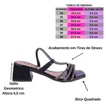 Clog Sandal With Geometric Block Heel, Square Toe, Shiny Straps, Easy Fit, New Release - màu đen - Xem 4