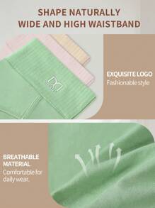 10 Pcs Women's Stripes Breathable & Comfortable Fit Women's High Waisted Panties Elastic Soft Hip Wrapping High Waisted Thigh Panties Student Back To School Panties & Women's High Waisted Fashion Panties - Multicolor - View 5