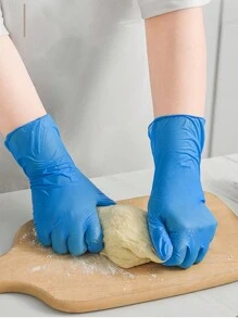 20PCS~100pcs Disposable Nitrile Gloves, High Elastic Thickening Hairdressing Pattern Embroidery Auto Insurance Repair Nitrile Gloves