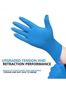20PCS~100pcs Disposable Nitrile Gloves, High Elastic Thickening Hairdressing Pattern Embroidery Auto Insurance Repair Nitrile Gloves