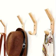4 piezas Ganchos decorativos de pared de madera vintage, ganchos colgantes de alta resistencia para abrigos, sombreros, llaves, organizador sobre la puerta, ganchos para ropa, perchero de pared, ganchos adhesivos de pared, organizador de pared, juego de perchas, marco de fotos de pared