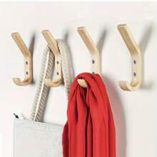 4 piezas Ganchos decorativos de pared de madera vintage, ganchos colgantes de alta resistencia para abrigos, sombreros, llaves, organizador sobre la puerta, ganchos para ropa, perchero de pared, ganchos adhesivos de pared, organizador de pared, juego de perchas, marco de fotos de pared
