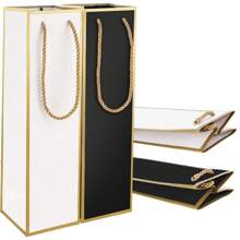 3 piezas Bolsa de embalaje para vino tinto, organizador de regalo de botella de vino, bolsa de papel, la primera opción para bolsa de embalaje de regalo para fiestas, regalos, fiestas de cumpleaños