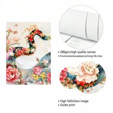 1pc Framed Canvas Wall Art Floral Snake Canvas Prints Picture Bedroom Home Office Modern Poster Canvas Wall Art For Room Decor Aesthetic Wall Decor Ready To Hang