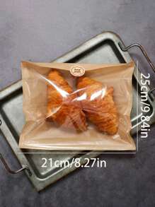 50 个带透明窗口的牛皮纸面包袋 - 适合早餐、饼干和吐司，正面透明，耐油，一次性三明治袋，附赠贴纸，纸面包袋，透明，耐油，一次性，附赠贴纸 - 彩色 - 查看 18