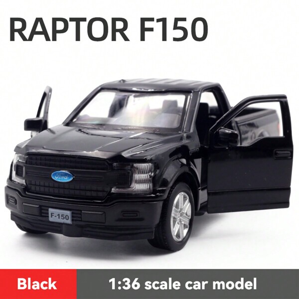 Modelo a escala 1:36 de camioneta F-150 todoterreno de aleación, coche de juguete para niños, decoración de habitación, regalo de cumpleaños y Navidad con colores en bloques, apertura funcional