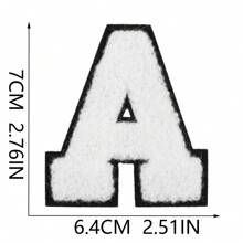 7CM, 1 buc, 26 buc, patch albastru, patch negru, patch roz, patch alb și negru, 26 litere albastre englezești A-Z, patch la modă cu litere mai strălucitoare, cusut DIY pentru a exprima dragostea, decorațiuni unice pentru îmbrăcăminte, pantaloni, pălării, blugi, portofel etc. - alb negru - Vizualizare 39
