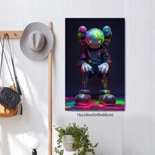 KAW Modern Graffiti Style Street Culture Canvas, Personalized Hip Hop Wall Art, Suitable For Bedroom, Kitchen, Dining Room, Living Room, Office, And Other Home Wall Decorations - Framed - View 4