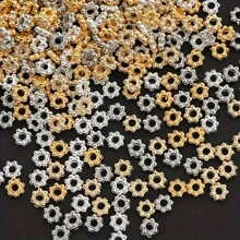 200pcs Snowflake Spacer Beads Double-Sided Round Bead Snowflake Spacer CCB Bead Ring Spacer DIY Jewelry Accessories - Plum Blossom Spacer Beads - View 3