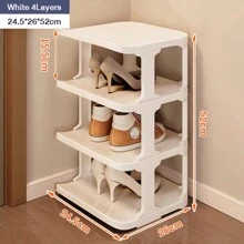 Multi Layer Shoe Rack Sorting Rack, Multi-Layer Space Saving Storage Rack, Household Small Entrance Shoe Rack - White - View 17
