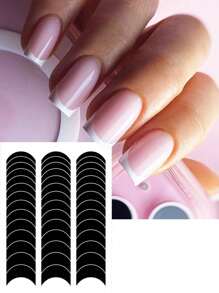 10 Folhas/390 peças OU 6 Folhas/234 peças Adesivos de Arte de Unhas de Manicure Francesa Simples, Pinças, Design de Lua em V Auto-Adesivo, Dicas de Unhas DIY, Modelos e Ferramentas Decorativas para Unhas