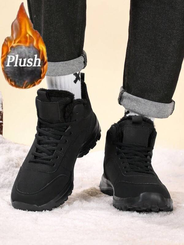 Pantofi ocazional cu șireturi pentru bărbați, cizme la modă pentru exterior, pantofi de drumeție confortabili din piele PU, anti-alunecare, respirabili, pentru toamnă