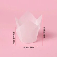 LIFETALK Solid Tulip Paper Muffin Cake Baking Cups