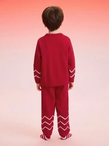 Balabala Baby Half-Plush Pajamas, Red Spring New Year Outfit - Red - View 2