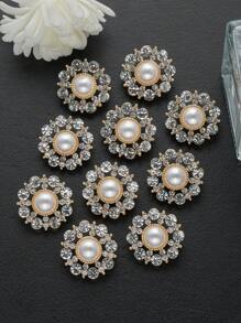 8 件/套向日葵镂空水晶水钻仿珍珠金属纽扣,适用于女士婚纱、衬衫、毛衣、夹克装饰、DIY 工艺品、珠宝礼盒、缝纫配件 - 彩色 - 查看 9