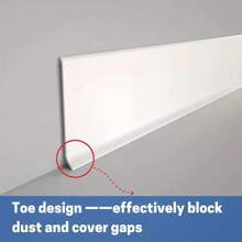 1pc 1m/2m Long 10cm Wide Flexible Baseboard Made Of Soft PVC Kickboard Line, Plastic Floor Skirting Line, Waterproof Self-Adhesive, Decorative Component