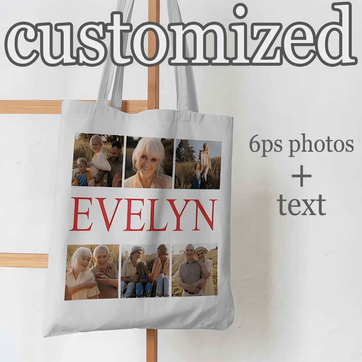 Sacola Ecobag Personalizada - Sacola Ecobag Personalizada com Colagem de Fotos - Presente Personalizado com Fotos - Sacola Ecobag - Sacola de Lona - Sacola Ecobag Fofa - Sacola Ecobag Grande para Senhoras