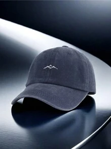 1 Piece Mountain Pattern Printed Baseball Cap, Retro Fashion Distressed Hat, Unisex For All Seasons, Adjustable Size, Soft Top Fashionable Mountaineering Hat, Outdoor Outings, Mountain Climbing, Daily Wear, Perfect Gift