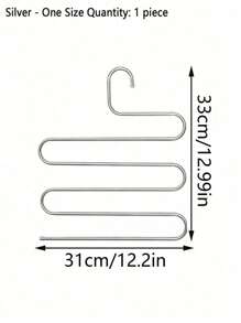1pc Stainless Steel Pants Hanger, Clothing Rack For Closet Storage, Silver - One Size Room Decor Home Decor Bed Room Decor Dress Pants Shoes Jeans Boots Skirt, Spring, Minimalist, Summer Tops
