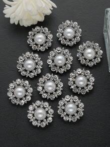 8 件/套向日葵镂空水晶水钻仿珍珠金属纽扣,适用于女士婚纱、衬衫、毛衣、夹克装饰、DIY 工艺品、珠宝礼盒、缝纫配件 - 彩色 - 查看 10