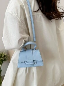 2025新款女士PU小众斜挎包、单肩手提包、高端斜挎包；2025新款夏季Y2K风格小众迷你链条包 - 藍色 - 查看 4