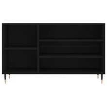Stylish Black Engineered Wood Shoe Cabinet 100 Cm For Entryway Storage - Black - View 3