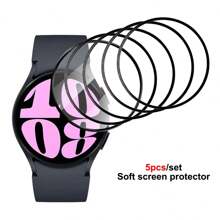 5 Stück/Los hochklares weiches Folienschutz kompatibel mit Samsung Watch 4/5/6/7, aus Verbundwerkstoffen hergestellter Bildschirmschutz, vollständiger Schutz für Active 2 40mm 42mm 43mm 44mm 46mm 47mm