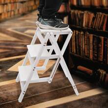 TFCFL 220.46 Lbs Step Stool, 3 Step Ladder, Folding Step Stool - White - View 6